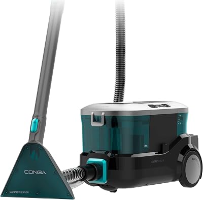 Limpiador Aspirador de Tapicerías y Alfombras, Aspiradora de Trineo Conga CarpetClean 10000 EasyHome. 800W, Depósito de Agua Limpia 3L y Agua Sucia 1,5L, Multisuperficie, Kit Accesorios