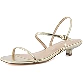 CUSHIONAIRE Soprano Women’s One Band Kitten Heel with Ankle Strap – Minimalist Dress Sandal with Memory Foam & Strappy Silhouette