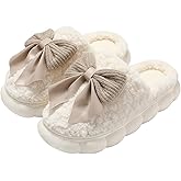 Cute Bow Slippers Slippers For Women/Men Cozy House Slippers Memory Foam Slippers Plush Bedroom Indoor Outdoor Shoes