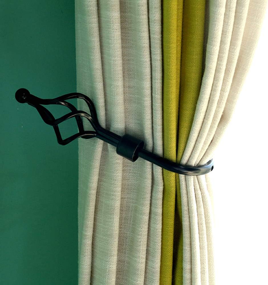 Curtain Holdbacks, 2Pcs Retro Crown Design U Shaped Iron Curtain