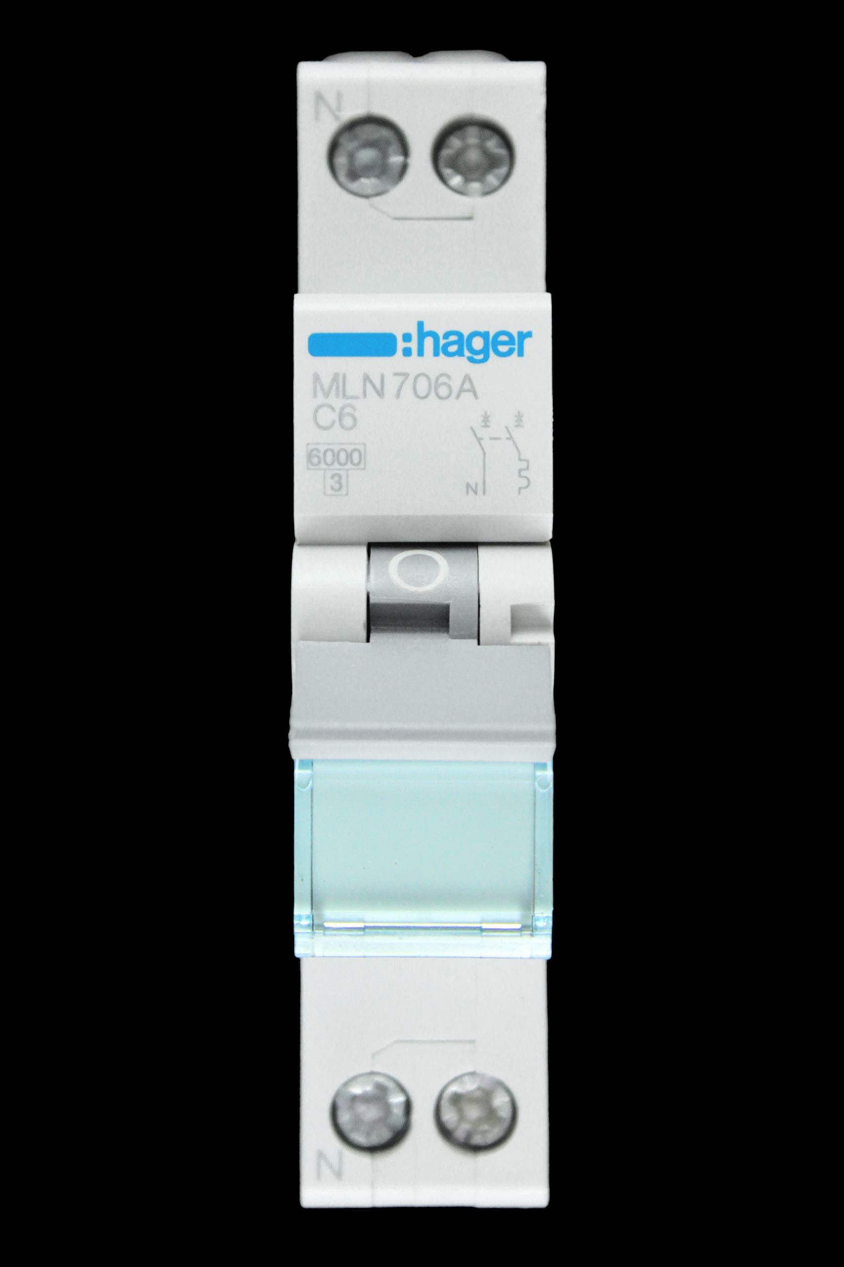 Hager 6 AMP TYPE C 6kA MCB CIRCUIT BREAKER MLN706A