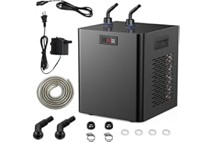 QAUSOU 79 Gallon Aquarium Chiller, 1/3 Hp Water Chiller for Cold Plunge, Hydroponic Water Chiller with Water Pump and Quiet Design Compressor, Fish Tank Chiller for Axolotl Jellyfish Coral Reef