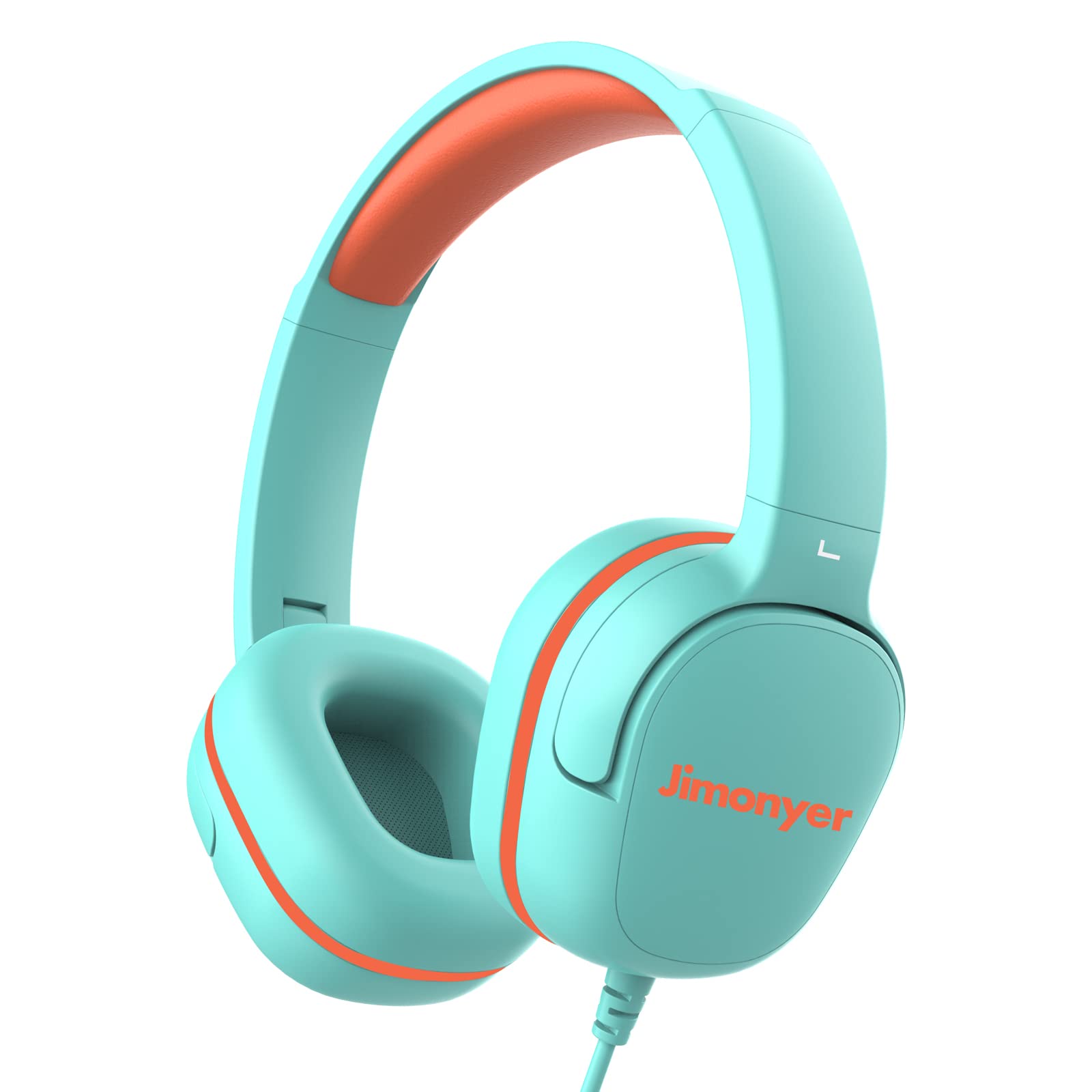 Photo 1 of Jimonyer Kids Headphones for School, 3.5mm Jack Wired Headphones for Kids with Safe Volume Limiter, HD Stereo Sound On-Ear Girls Boys Toddler Headphone for Tablet, iPad, Kindle(Green)