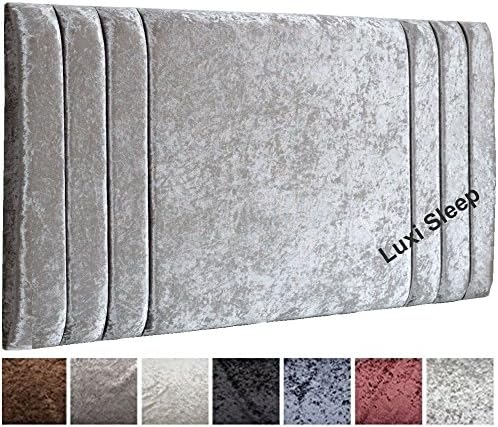 luxisleepltd EXCELLENT 3 SIDEBARS HEADBOARD IN 20'' HEIGHT,(5FT, WHITE CRUSHED VELVET)