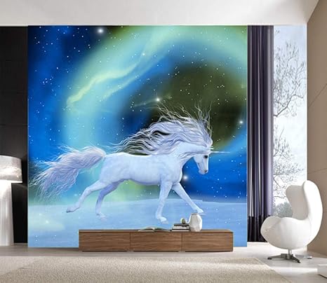 Amazon Co Jp 壁画壁紙オーロラ3d馬壁紙壁画寝室リビングルーム装飾壁画アップリケ壁画 ホーム キッチン