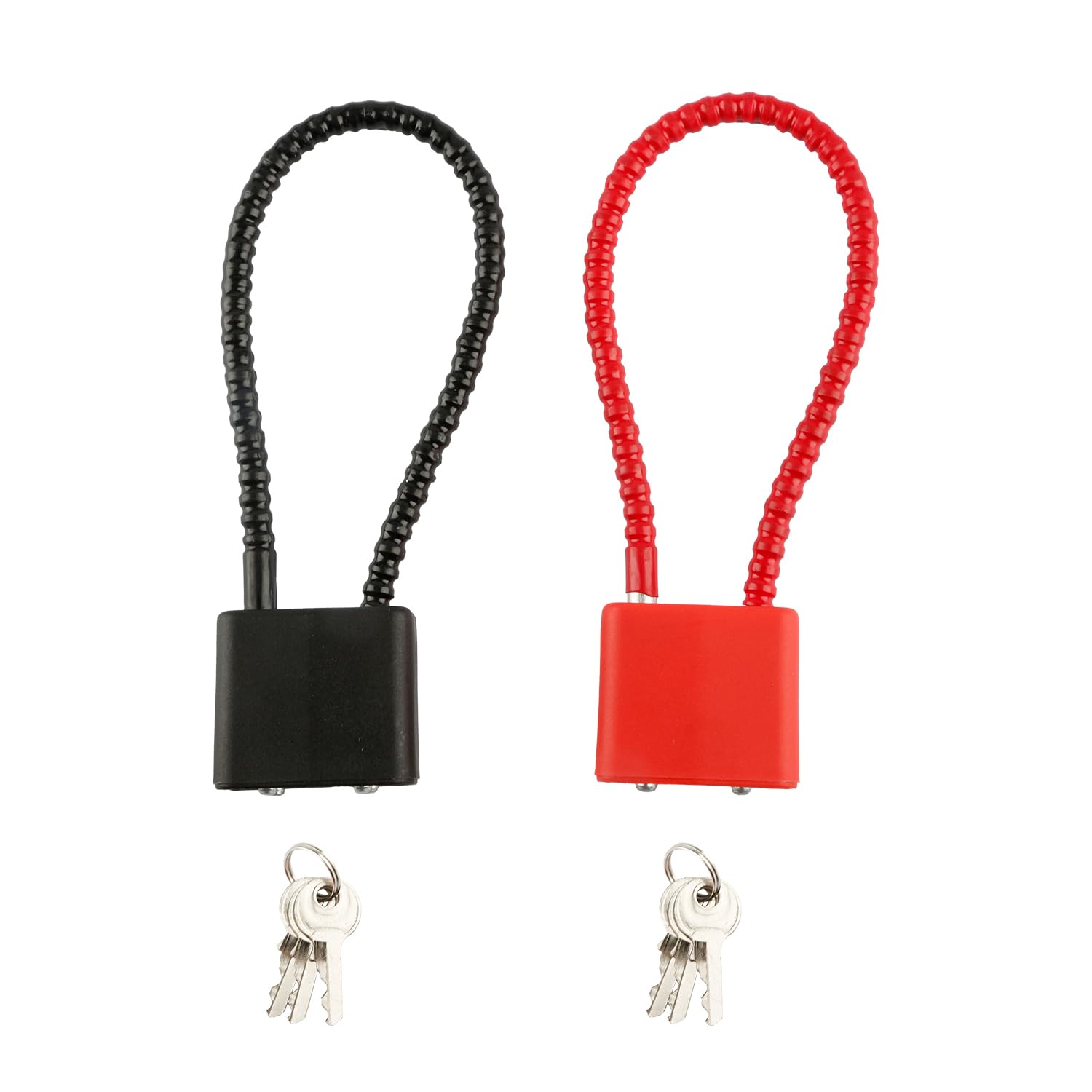 Tabanzhe Long Steel Rope Padlocks with Keys – 2PCS 20cm Cable Heavy Duty Locks for Suitcase, Luggage, Gate, Bicycle, Gym Locker, Filing Cabinet, Toolbox, Outdoor Security Padlock