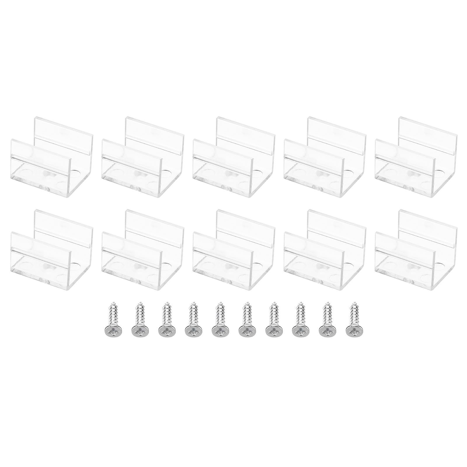 PATIKIL LED Strip Light Clips, 40 Pack Mounting Bracket Fixing Clips Plastic Clamp Holders with Screws for 15.5mm-16.8mm Neon RGB Light Cable Ribbon, Clear