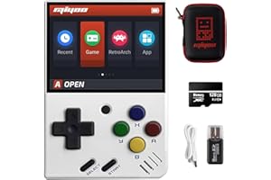 ASTARAMA Miyoo Mini V4 Handheld Video Game Console, 2.8 inch IPS Screen Retro Video with 128GB Card & 11000+ Games, Built in Open Source System Portable Retro Game Console (White, 128G)