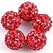 Lots Of 10mm Pave Shine Red Beads For Jewelry Making (10 Beads Per Lots)