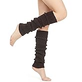 Eldraqth Brown Leg Warmers for Women Fashion Cable Knit Warm Leg Warmers Winter Knitted Warmer 80s Ribbed Knitted Long Socks for Party Sports for Party Sports Soft Fashion Knit Calf Accessories