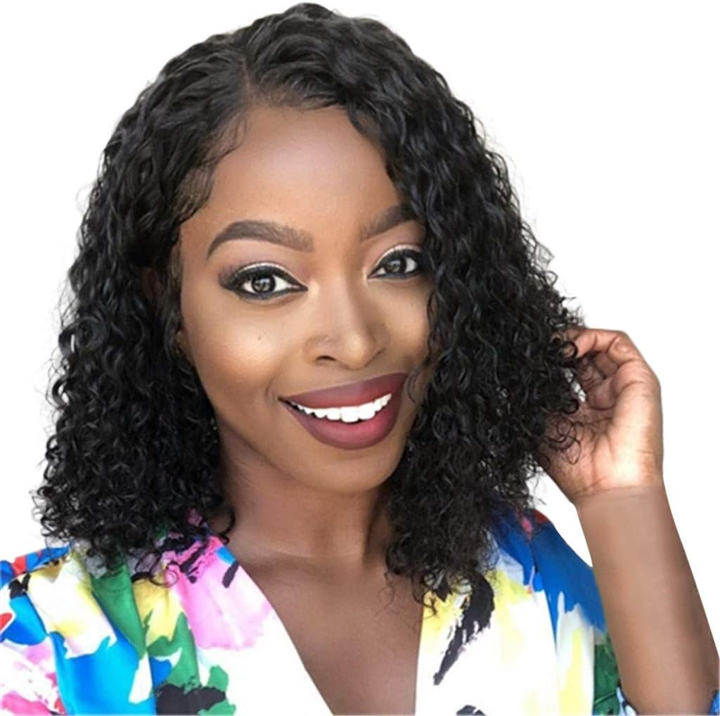 OSYARD Womens Wigs Brazilian Loose Wave Rose Hair Net Full Wig Bob Wave Curly Body Wave Ombre Hair Black Natural