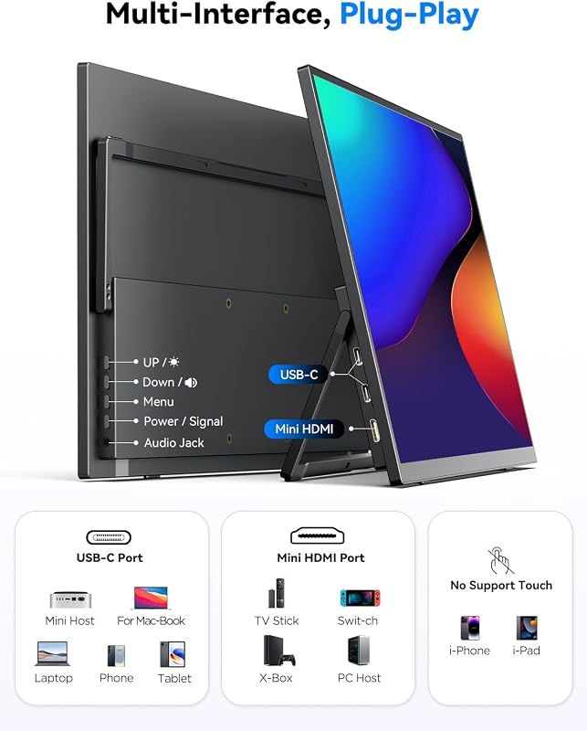 Portable Monitor 4K Touchscreen mit Stift, 15,6 Zoll IPS mit USB‑C