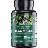 PlantFusion Organic Vitamin B-Complex, Vegan Whole Food Supplement for Energy &amp; Metabolism, Methylated B12, Guava, Lemon &amp; Basil, Non-GMO, Gluten-Free - 30 Capsules
