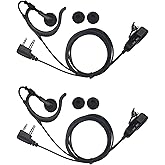 CYen Two-Way Radio Earpiece Compatible Midland Ear-Clip Headset for Midland Walkie Talkie Earpiece GXT1000VP4 T51VP3 T10 X LXT600VP3 2 Pack