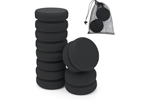 Paint Sponge Black 6Pcs, Boyistar Detail Painting Sponge Double-Side Art Craft Round Sponges for Car Waxing, Wall Repairing Kitchen Cleaning Sponges with Storage Mesh Bag (6 Black)