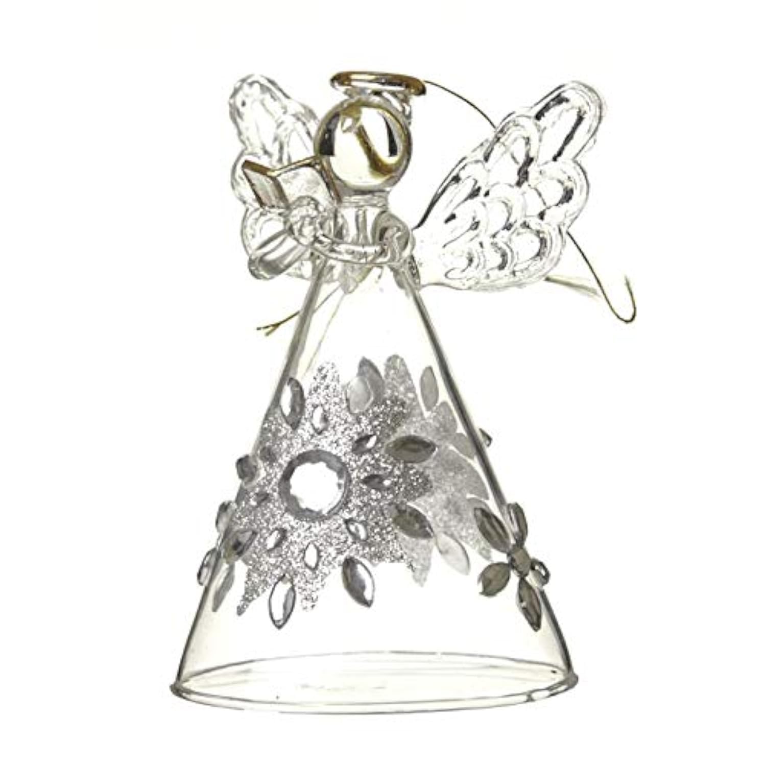 Heaven Sends Glass Christmas Angel With Flower Skirt (8cm)