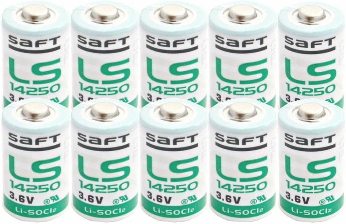 iNFISAN 10 X LS14250 1/2 AA 3.6v Battery 14250 Can Use for Dogwatch R9 Leash 1200mAh High Capacity