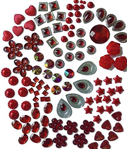 300 Pcs of Red Pearl Finish, Iridescent Flat Back Tear Drop Beads Cabochons Assorted Sizes 4mm-18mm