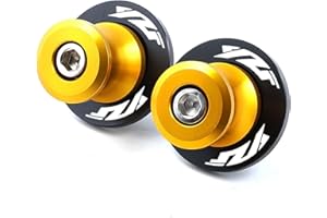 GZYWMJZ Pack of 2 Motorcycle Swing Arm Spools For Yamaha YZF R3 R25 R6 R7 R1 YZF-R3 YZF-R1 YZF-R7 1999-2024 2025 Accessories, M6 Swingarm Slider Stand Paddock Screw (Gold)