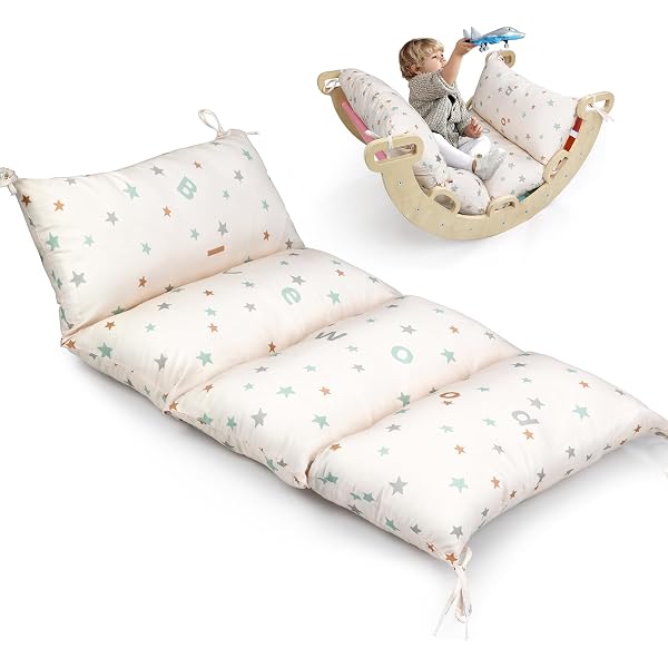 Arche D’escalade Montessori 2 En 1 Bois – Avec Coussin, Tapis Antidérapant, Pour Enfants 1 à 6 Ans