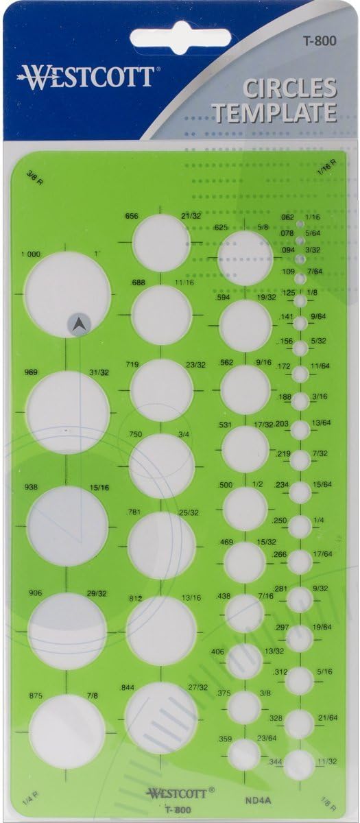 Westcott Circle Template, Small (T-800) : Technical Drawing Templates : Office Products