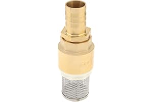1" Brass Foot Valve, PNXKTXO DN25 Check Valve Non Return Water Pump Bottom Filter with 25mm Hose Barb Fittings Adapter