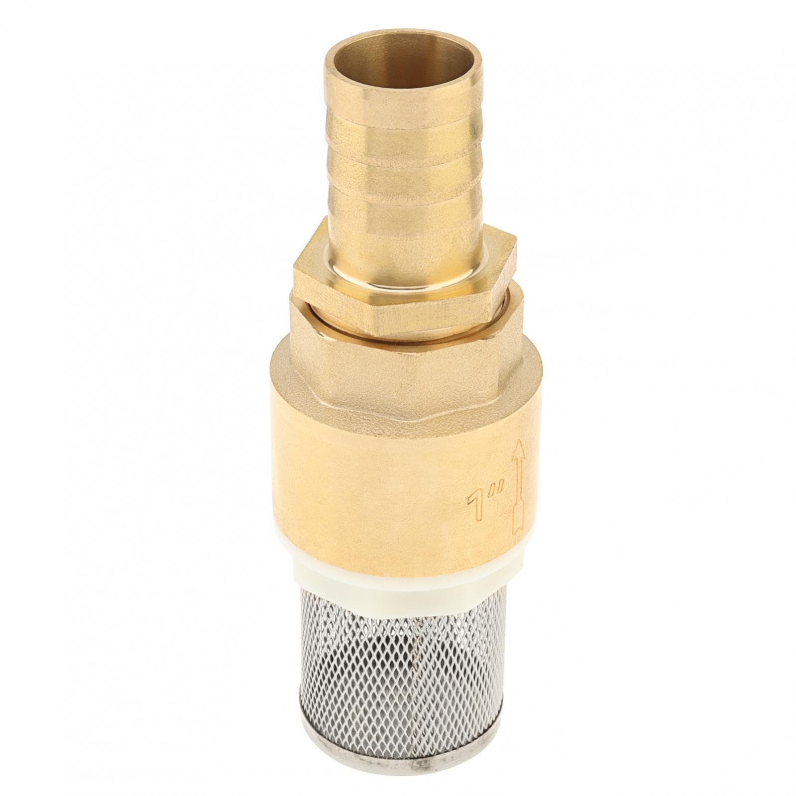 Photo 1 of 1" Brass Foot Valve, PNXKTXO DN25 Check Valve Non Return Water Pump Bottom Filter with 25mm Hose Barb Fittings Adapter