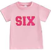 BULINGNA Kids Toddler Baby Girl Birthday T-Shirt Summer Short Sleeve Numbers Embroidery Tee Tops Birthday Outfit Gift 1-6T