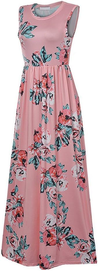 Thriving Prosperous Boho Floral Maxi Beach Cocktail Dress Swing Sundress for Women