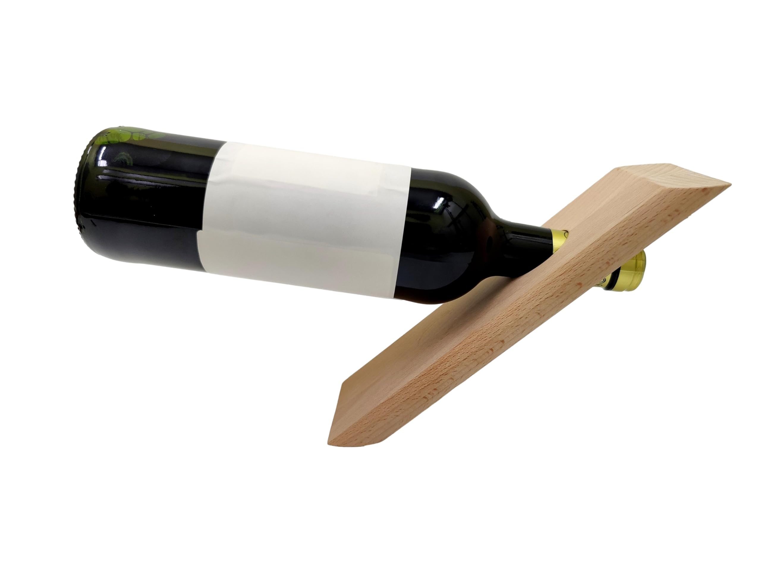 Wooden World - Wooden wine bottle holder - Wood rack stand great decoration - beech wood