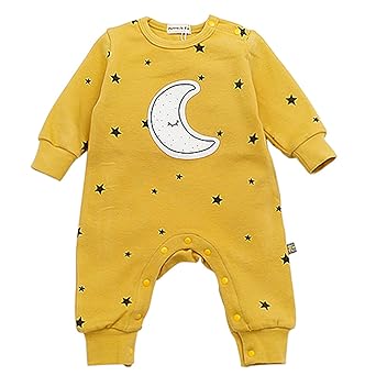 Bebone Baby Strampler Jungen Mädchen Overall Stern und Mond Babykleidung