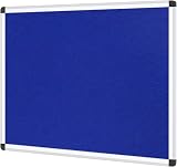 VIZ-PRO Notice Board Blue Felt 120x90 cm Aluminium Frame view 1