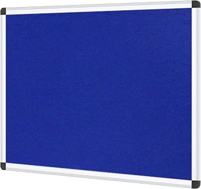 VIZ-PRO Notice Board Blue Felt 120x90 cm Aluminium Frame