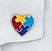 Autism Awareness Pins, Heart Shaped Puzzle Pieces - Set of 12 - Event and Awareness Event Supplies
