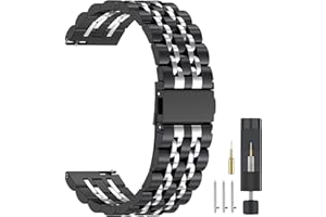 ZPJPPLX Universal Quick Release Watch Band,18mm 20mm 22mm Stainless Steel Metal Straps for Samsung Galaxy Watch 6/5/4/3,Garmin Watch,Huawei Watch, Amazfit GTS Replacement Band