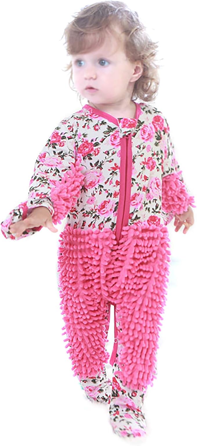 1 Set Baby Mop Romper Crawling Jumpsuit Babies Romper Outfit Zipper