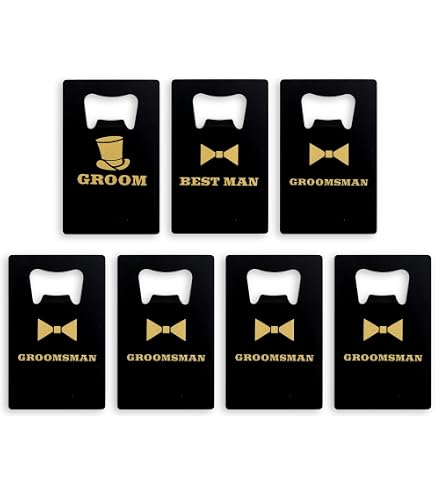 Lot De 5 Décapsuleurs Personnalisés Carte De Crédit – Acier Inoxydable – Gravure Nom Offerte – Cadeau Garçon D’honneur