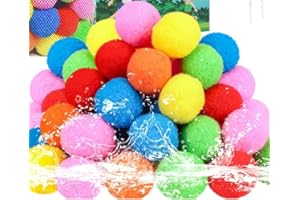 HELLCUP Water Balls Quick Fill Water Balloon Pools Party Multicolored Colored Water Balloons Splash Fun Summer Pools Party Outdoor Safety Water Bomb Fight (60 PCS Reusable Sponge Balls)