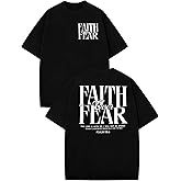 Christian Faith Over Fear Shirt Men: Jesus Religious Faith Shirts Men Bible Verse T-Shirt Christian Workout Graphic Tees