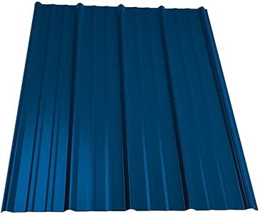 12 ft. Classic Rib Steel Roof Panel in Ocean Blue ...