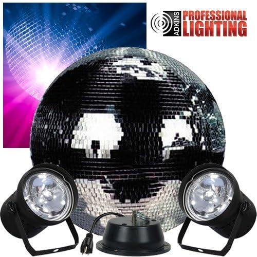 16" Mirror Ball Complete Party Kit with 2 Pinspots and Motor - Adkins Professional Lighting