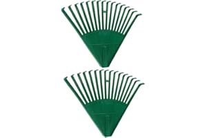GLEAVI 2pcs Plastic Leaf Rake Head Replacement for Garden Lawn Yard, Lightweight Green Shrub and Grass Rake
