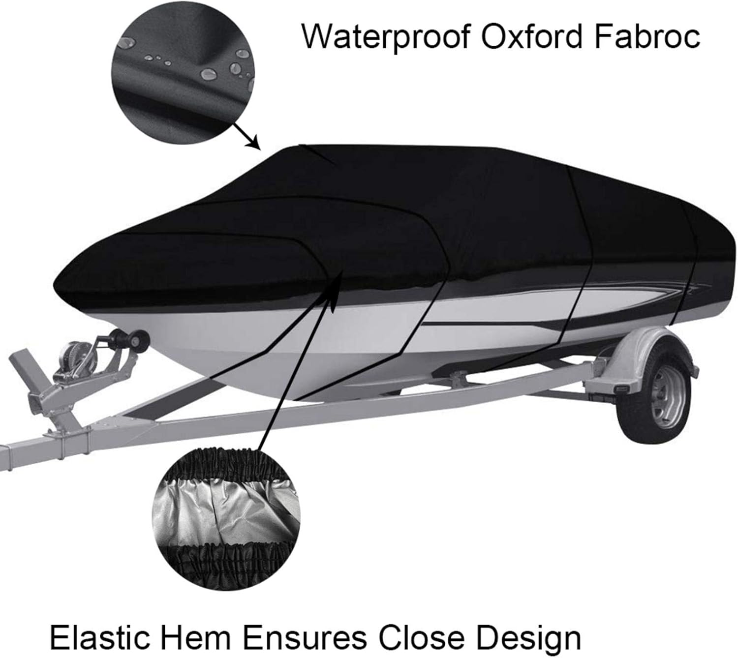 Waterproof Boat Cover, 210D UV Protection Infrared VShaped Boat Covers