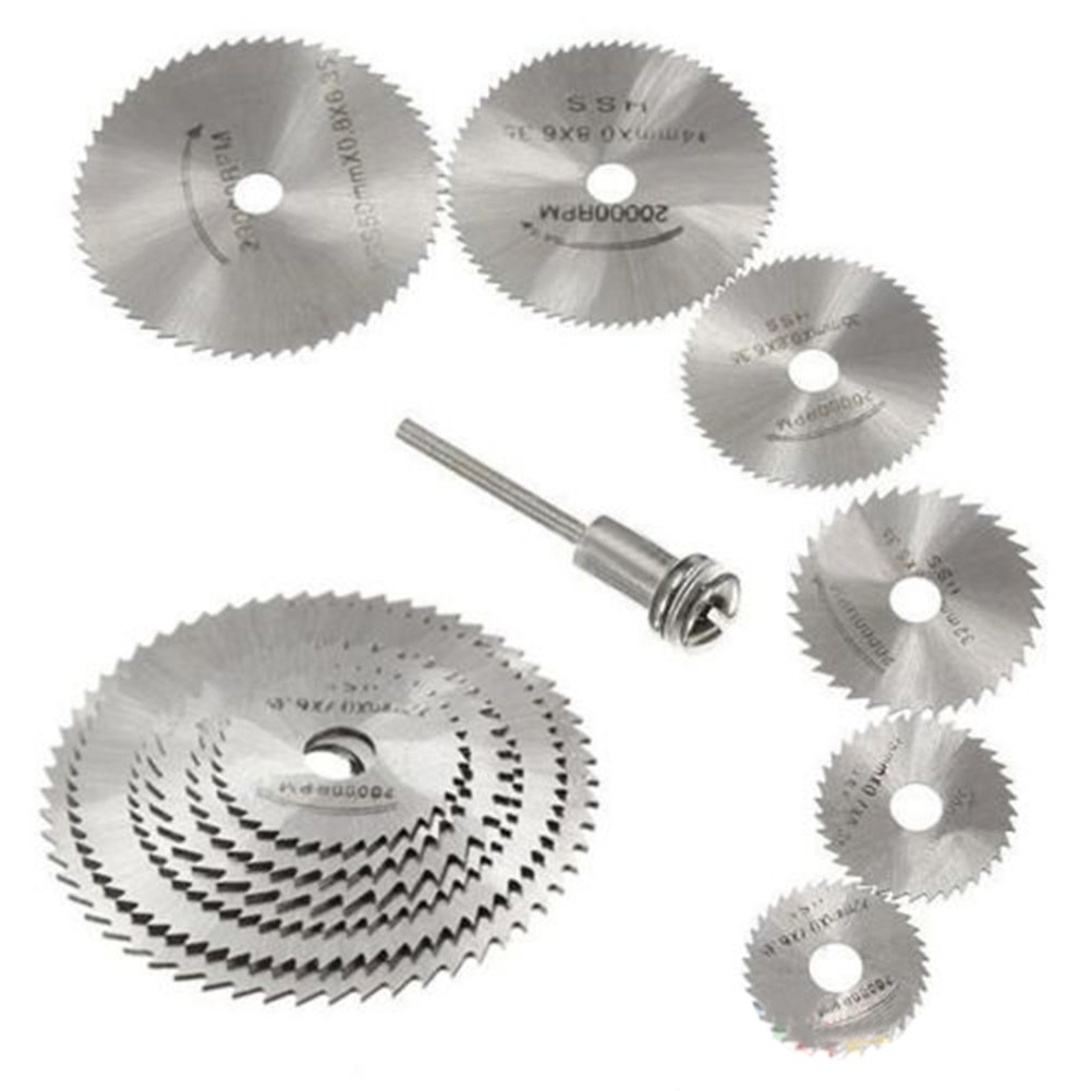 Bluelans® 7pcs HSS Rotary Circular Saw Blades Tool Cutting Discs Mandrel Cutoff Cutter