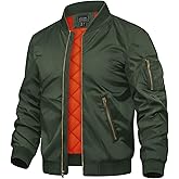 TACVASEN Men's Jackets-Bomber Jacket Fall Winter Warm Windbreaker Full Zip Casual Padded Coats