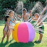 iYoYo 23.6 Inch Water Sprinkler Ball Inflatable Spray Ball Toy Beach Ball for Kids Outdoor Summer Ball Toy for Swimming Party Beach Pool Play, Colorful