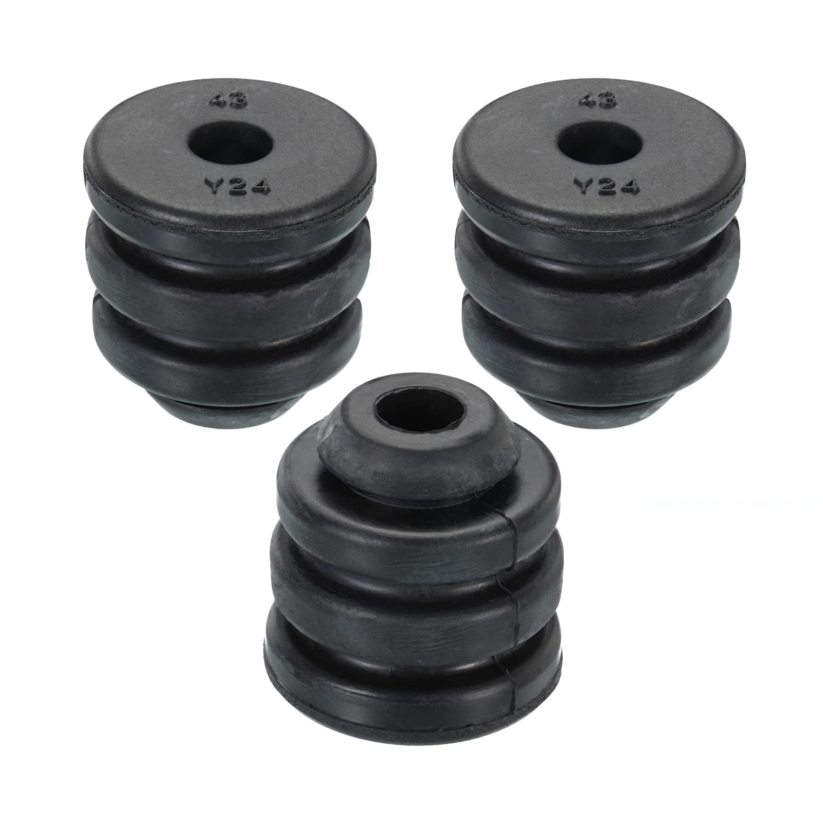 PATIKIL 1.4"x1.4" Refrigeration Compressor Rubber Mounting Feet, 3 Pack Foot Mount Anti Vibration Pad Replacement for Air Conditioner Refrigerator Electric Motor, Black