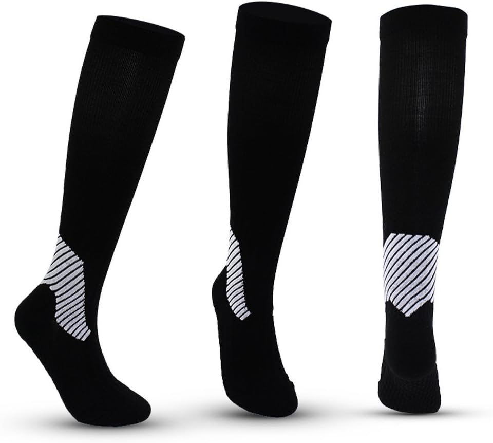 3 Pairs Compression Socks for Men and Women, Best for Running, Flight Travel, Nurses, Pregnancy, Sports, Recovery, Shin Splints, Medical