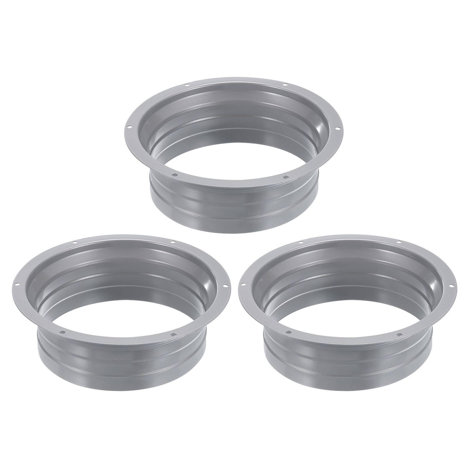 PATIKIL 6 Inch Duct Connector Flange, 3 Pcs Metal Fitting Straight Pipe Flange Round Ventilation Air Duct for Heating Cooling Ventilation HVAC System