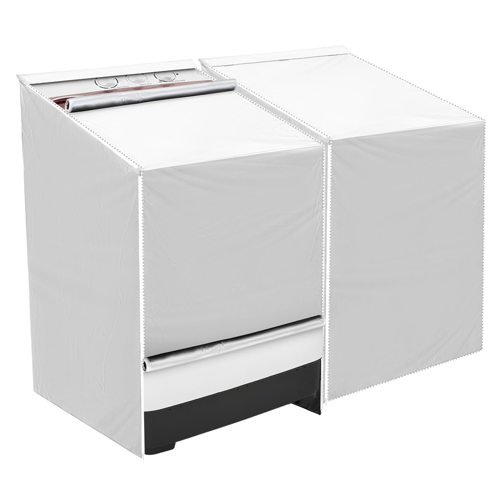 Photo 1 of 2 Pack Washer and Dryer Cover Waterproof Washer/Dryer Cover for Top and Front Load Washer Dryer Zipper Design Sunproof washer and dryer covers for Most Front-loading Machines, Silver